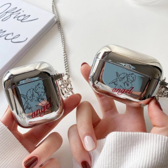 AIRPODS PRO CASE Luxury Angel Silver Case Korean style  | Gifts for Her - Picture 2 of 2